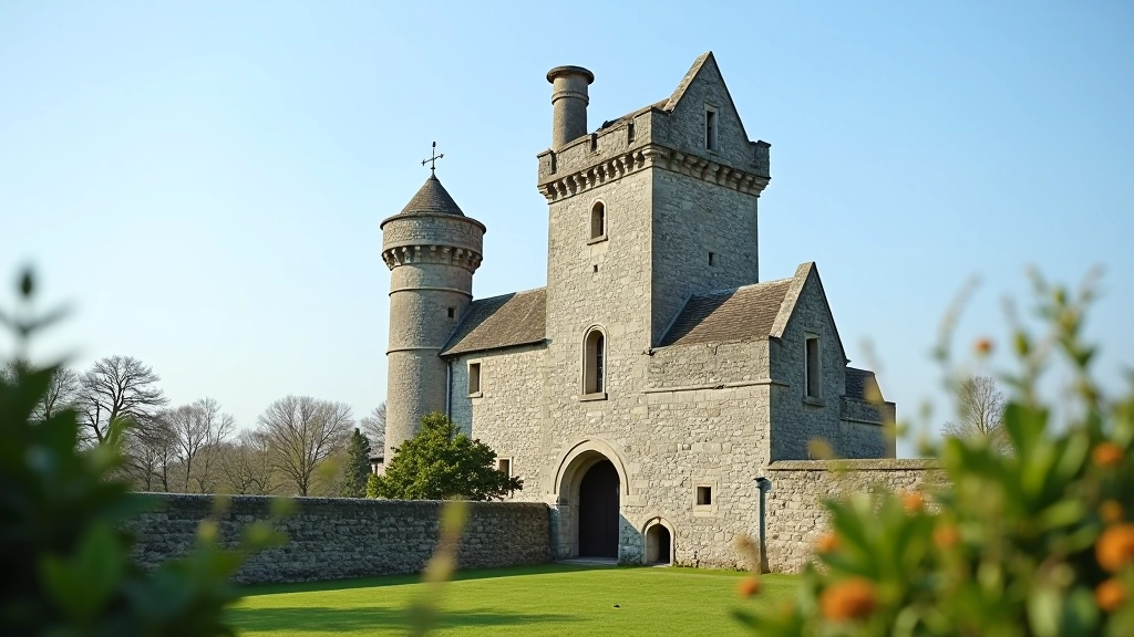 Historic telescope tower structure against sky at Birr Castle grounds
