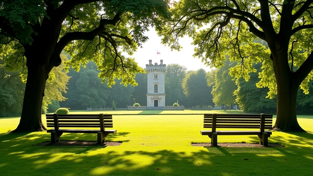 Comfortable seating area overlooking garden grounds
