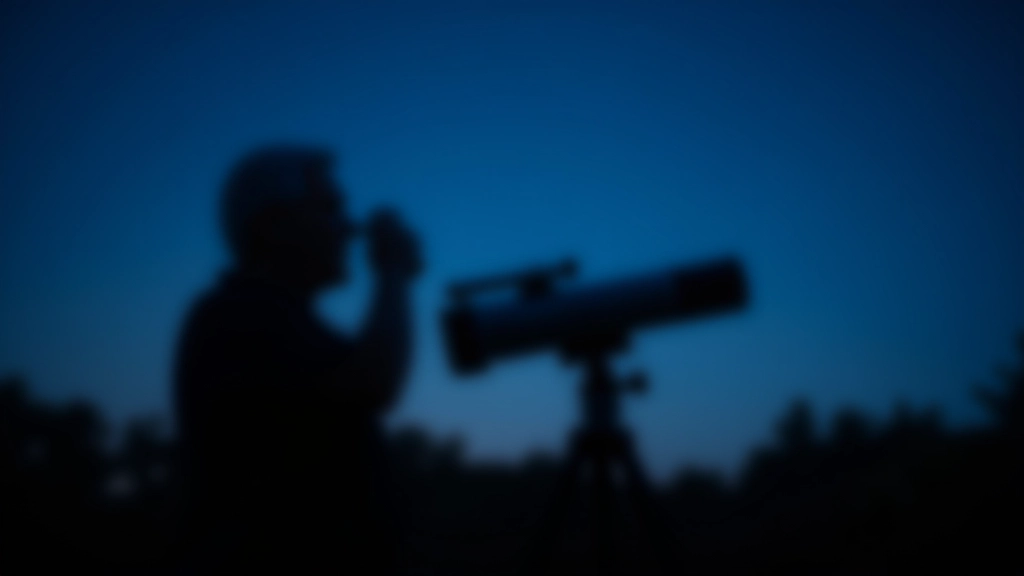 Telescope pointed at night sky with stars